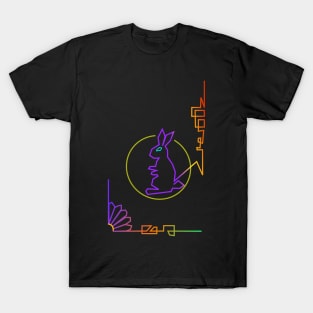 Abstract rabbit gradient line art. T-Shirt